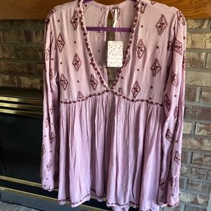 NWT FREE PEOPLE DIAMOND EMBROIDERED DRESS